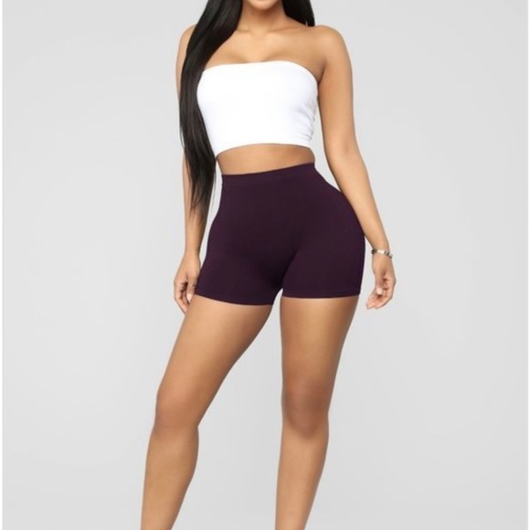 Brown Seamless Basic Fitted Mini Bike Shorts - Picture 1 of 1